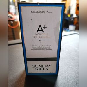 Sunday Riley A+ Retinoid Serum in Blue and White Packaging